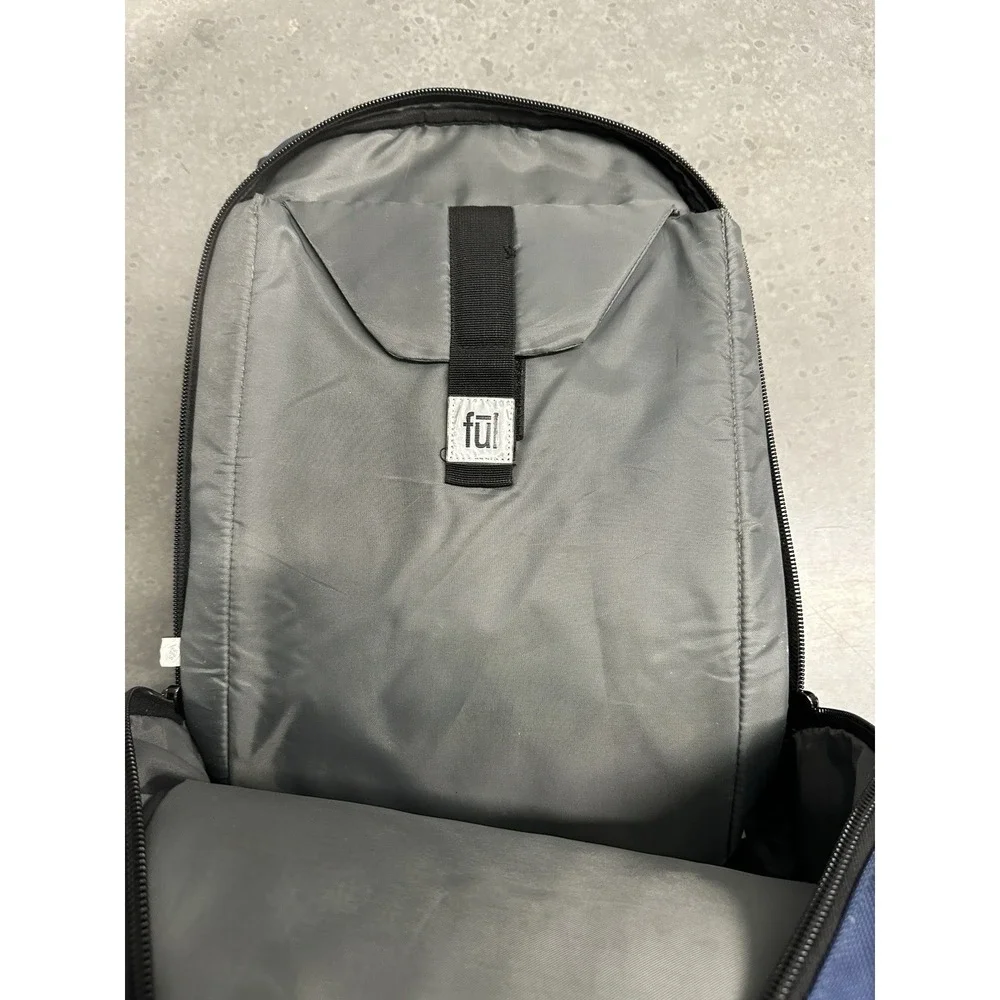 FUL Backpack Blue Gray Laptop School Travel Multi Pocket Adjustable